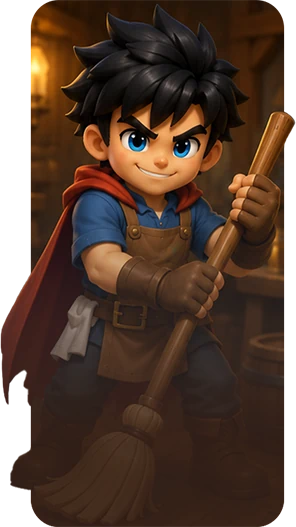 Tavern Cleaner fate portrait for a fallen hero